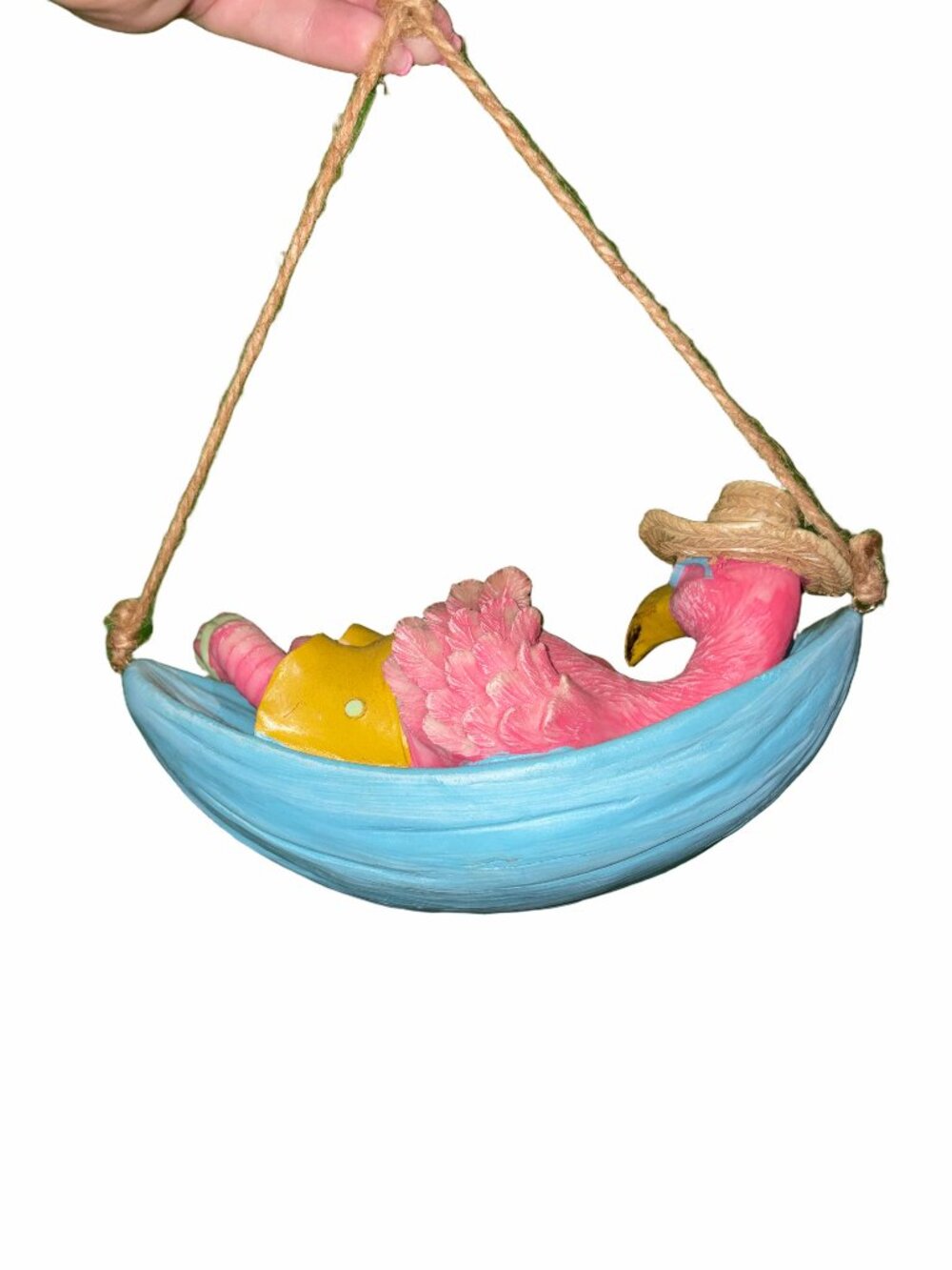 🆕💜 Tropical Flamingo in Hammock Hanging Wall Decor